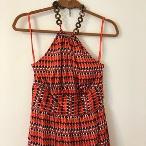 Tahari silk halter necklace dress